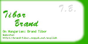 tibor brand business card